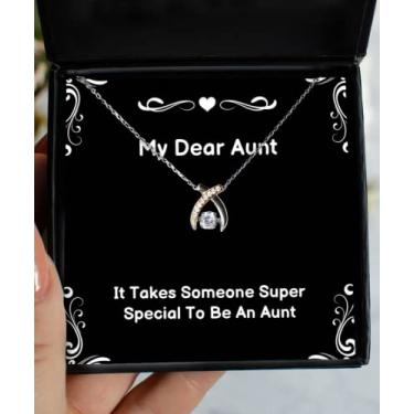 Imagem de SpreadPassion Colar de dança brilhante Aunt Wishbone Dancing Necklace It Takes Someone Super Special To Be An Aunt, Presentes Para, Presente de Tia