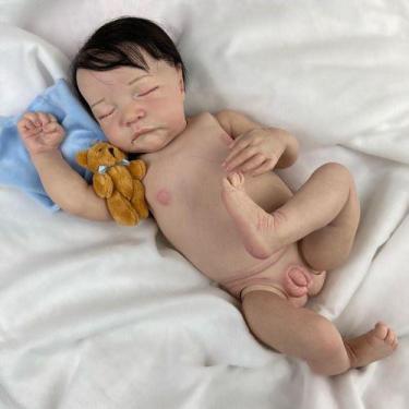 Imagem de Bebe Reborn Menino Dormindo Vinil Silicone 12X Sem Juros - Ana Dolls