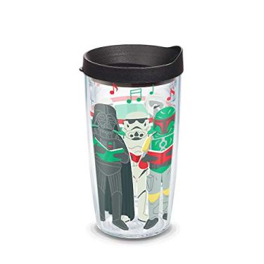 Imagem de Tervis Copo de viagem com isolamento térmico Star Wars Christmas Holiday Carolling feito nos EUA mantém as bebidas frias e quentes, 473 ml, clássico