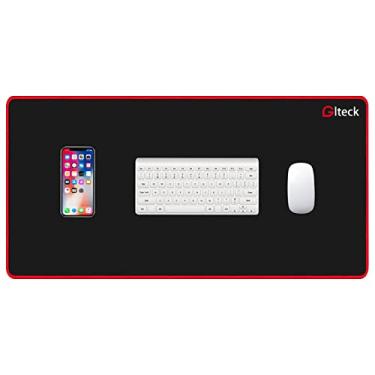 Imagem de Tapete de rato para jogos XXXL/tapete grande estendido tapete de mesa 91,44 cm x 41,9 cm GLTECK Mousepad longo antiderrapante borracha mouses almofadas costuradas com bolsa portátil