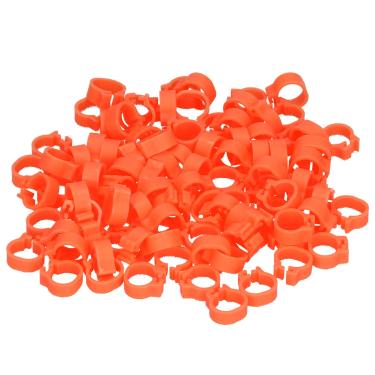 Imagem de Anéis de perna de pombo, Easy Poultry Leg Ring Leve compacto com plástico de alta qualidade para identificação e marcação de pombos(laranja)