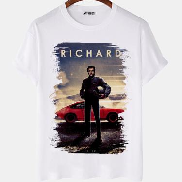 Imagem de Camiseta masculina Top Gear Richard Carros Serie Arte Camisa Blusa Branca Estampada