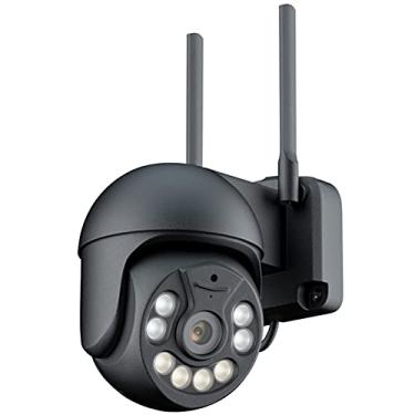 Imagem de Câmera de segurança externa, Pan Tilt WiFi Câmera de segurança doméstica, 1080P PTZ Dome Câmera de vigilância WiFi com detecção de movimento Áudio bidirecional Visão noturna em cores à prova