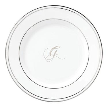 Imagem de Lenox Prato de pão e manteiga com monograma escrito Federal Platinum, G