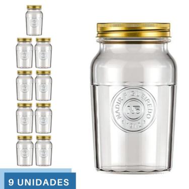 Imagem de 9 Pote Americano Mantimento Café Vidro Vintage 1,5L Nadir