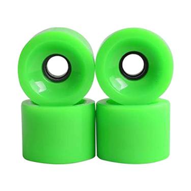 Imagem de Simhoa Conjunto de 4 rodas de skate 78A 70X51 mm, rodas sobressalentes Longboard, verde grama
