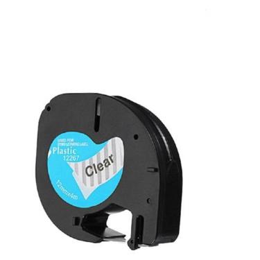 Imagem de Fita Compatível Dymo Letratag Plástica 12267 Incolor 12Mm