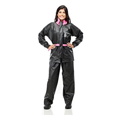 Imagem de Conjunto Impermeável PVC Tornando, Feminino, Pantaneiro, Tamanho M, Preto/Rosa