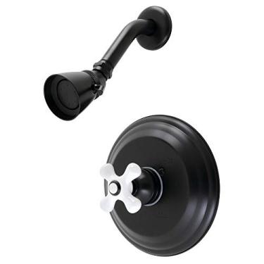Imagem de Kingston Brass KB3630PXSO Torneira de chuveiro balanceada com pressão de restauração, preto fosco