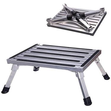 Imagem de Jiahe Pés de borracha antiderrapante dobrável plataforma RV steps de 1,8 kg capacidade de carga durável escada Caravana Acampamento ferramenta portátil