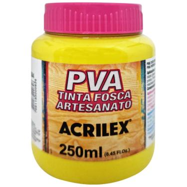 Imagem de Tinta PVA Fosca 250ml 504 Amarelo Limão Acrilex 1039975