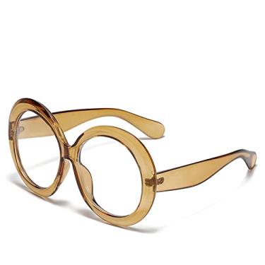 Imagem de Óculos de sol de armação grande redondo fashion óculos de sol feminino fotografia de rua tendência de personalidade, 1, tamanho único