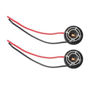 Imagem de GrandviewTM 2 peças padrão 1156 lâmpadas de LED suporte de soquete automotivo plástico à prova d'água seta seta seta traseira freio base arnês conectores pré-fiação soquetes