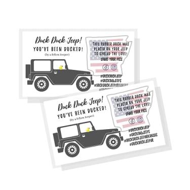 Imagem de Cartão de visita Arkansas You've Been Ducked | Pacote com 50 | Etiqueta Duck Duck 8,9 x 5 cm | Tamanho do cartão Duck States | Anexar a patos de borracha | Design da bandeira americana do Arkansas