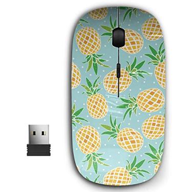 Imagem de Mouse sem fio USB ergonômico portátil 2,4 G para PC, laptop, computador, notebook com nano receptor (abacaxi)