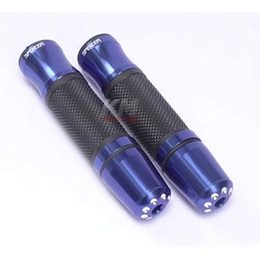 Imagem de Manopla Esportiva Mod Jupter c/peso guidão Aluminio Tipo Rizoma Honda Suzuki Yamaha Azul Spencer