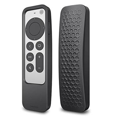 Imagem de Fintie Capa protetora 2 em 1 para Apple TV Siri Remote 2021 2022 e apple Tag - Capa leve antiderrapante à prova de choque para Apple TV 4K / HD Siri Remote Controller (2ª geração/3ª geração), preta