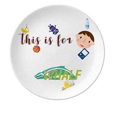 Imagem de Prato de Porcelana Esqueleto Baleia Forma Corpo Prato Redondo Menino Homem