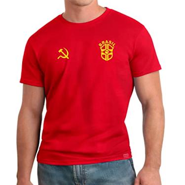 Imagem de Camiseta vermelha Futebol Seleção Brasil Comunista Comunismo (as2, alpha, m, regular, Vermelho, XG)