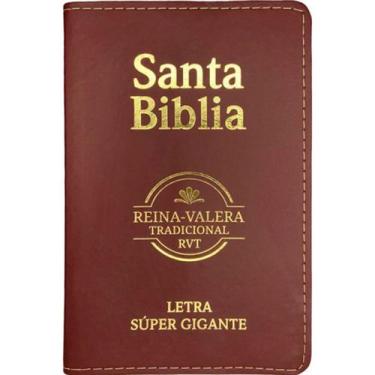 Imagem de Bíblia Em Espanhol Reina Valera Letra Gigante Luxo Vinho