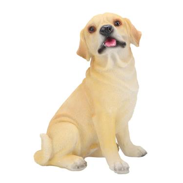 Imagem de Decoração de estátua de cachorro de resina vívida simular estatueta de cachorro escultura de cachorro ornamento para casa ao ar livre jardim quintal decoração