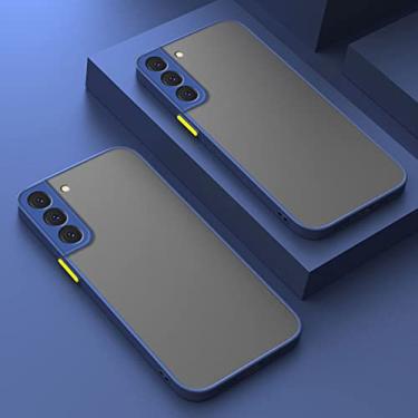 Imagem de Capa de PC de silicone transparente fosca de luxo para Samsung Galaxy S22 Ultra S21 Plus S20 FE S10 S10E S8 S9 Soft Shockproof Armor Back Case, azul, para Galaxy S10E