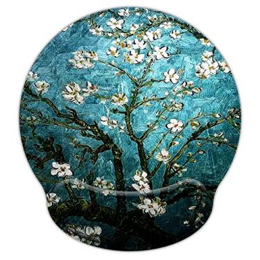 Imagem de Mouse pads para computadores Van Gogh ergonômico espuma viscoelástica antiderrapante suporte de pulso - tapete de descanso leve para escritório, jogos, computador, laptop e Mac, em casa ou no trabalho