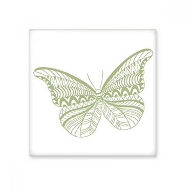 Imagem de Borboleta verde Kite Art Deco presente azulejo de cerâmica brilhante decalque vitrificado pedra adornada