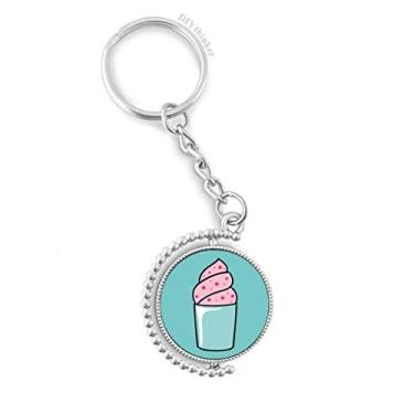 Imagem de Chaveiro giratório rosa doce sorvete acessório de disco acessórios clipe de corrente