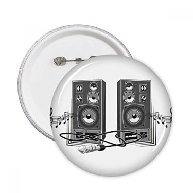 Imagem de Caixa de alto-falante com estampa de música com alto-falante e botões redondos, decoração de roupas, 5 peças, presente