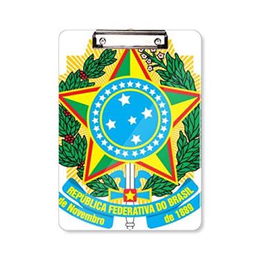 Imagem de Brisil National Emblem Country Prancheta pasta, bloco de escrita A4