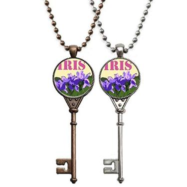 Imagem de OFFbb-USA Iris França Europa Colar Chaveiro Pingente Joias Decoração Casal