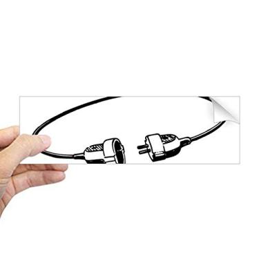 Imagem de DIYthinker Cabo de carregamento de soquete, padrão retangular, adesivo de janela para notebook