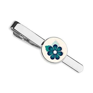 Imagem de Clipe de gravata azul verde flor plana para presente homem de negócios