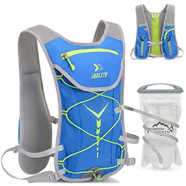 Imagem de iBIREMS Pacote de hidratação com bexiga de hidratação de 2L – mochila, mochila de água, colete esportivo, caminhadas, ciclismo, escalada, acampamento, corrida de trilha (azul)