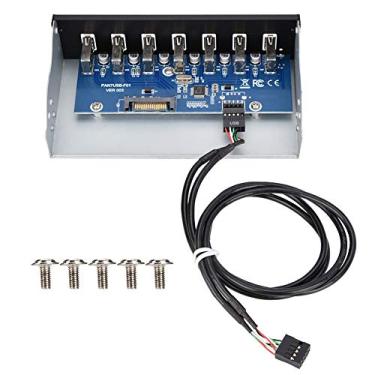 Imagem de Redxiao Painel Hub USB, 7 portas de alta taxa prática e prática transmissão de dados sem perdas USB 2.0 Hub Drive Panel Bay