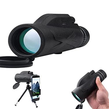 Imagem de 80 * 100 Monóculos HD atualizados, com tripé de suporte para smartphone, prisma à prova de neblina e telescópio monocular zoomable à prova de poeira, para observação de pássaros selvagens, caminhadas, acampamento