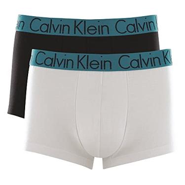 Imagem de Kit com 2 cuecas Low Rise Trunk Cotton Calvin Klein C11.04 (BR00 - preto e branco, P)