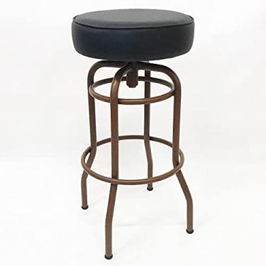 Imagem de Banqueta Bar Alta Giratória cor Ferrugem Assento Preto - Poltronas do Sul