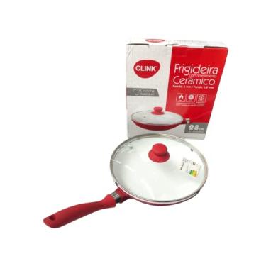 Imagem de Frigideira Revestimento Cerâmico Com Tampa de Vidro 28 cm