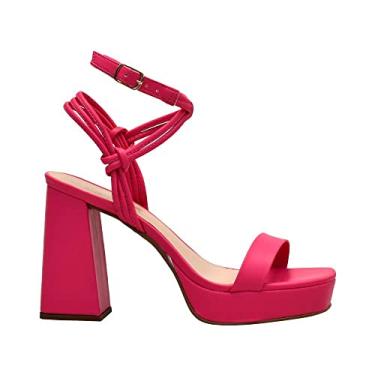 Imagem de Sandália Baunilha Salto Alto Base Retangular | Lolita