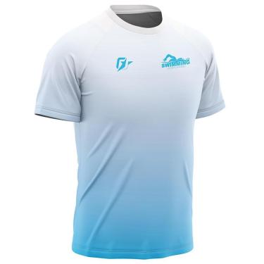 Imagem de Camiseta Raglan Unissex Natação Gradiente Tie Dye Azul Light-Unissex