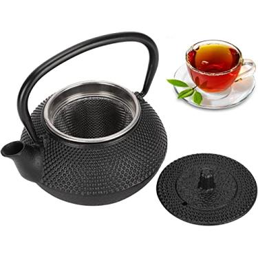 Imagem de Bule de chá japonês Tetsubin de ferro fundido com coador para fogão, chaleira segura para ferver chá de água quente, presentes de dia das mães da filha, 300 ml