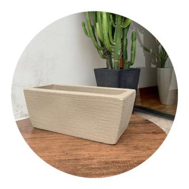 Imagem de Vaso Jardineira Para Planta Floreira Jardim 40cm De Polietileno Bege