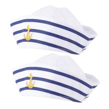 Imagem de PRETYZOOM Chapéu De Capitão Liso Branco Marítimo Chapéu De Comando Chapéu Decorativo Headwear Traje Da Marinha Chapéus De Capitão Para Homens Boné Europeu e Americano Senhorita Pano