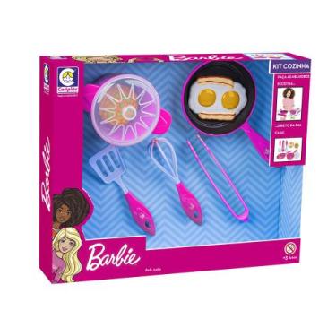 Imagem de Kit Cozinha Barbie Chef Plástico Rosa - Cotiplás