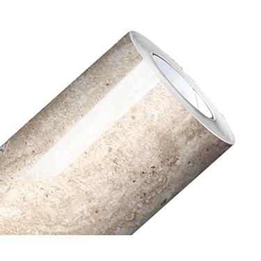 Imagem de Papel de Parede Mármore Travertino Vinil Adesivo Impermeável Lavável Pia Box Mesa Banheiro 2m X 60cm