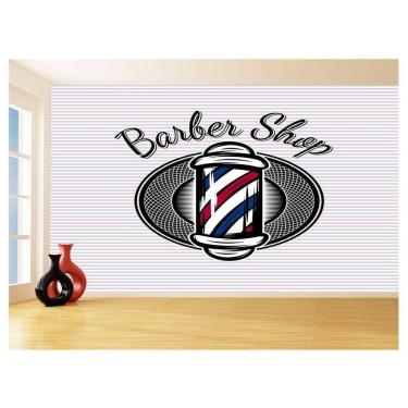 Imagem de Papel De Parede 3D Barbearia Barber Shop Logo 3,5M Brb17