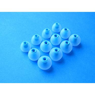 Imagem de 12 peças de fones de ouvido de reposição azul transparente P/M/L compatíveis com fones de ouvido intra-auriculares Klipsch X20i, X12i, X11i, Lou Reed X10i, X10i, XR8i, X7i, X6i, R6i, R6i, R6m, R6 BT e A5i