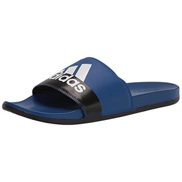 Imagem de adidas Sandália unissex Adilette Comfort Slide, Equipe azul royal/branco/preto, 13 Women/12 Men